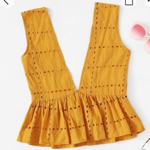 Cute Yellow Ruffle Top